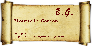 Blaustein Gordon névjegykártya